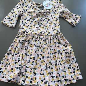 NWT Dot Dot Smile toddler dress size 2T .3/4 sleeve 95% polyester 5% spandex